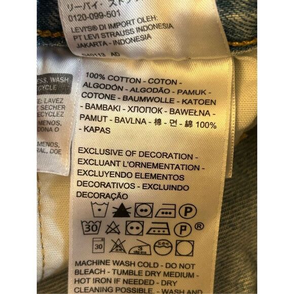 Levi's 501 Cut off denim shorts size 28 100% cotton high-waist minimalist capsul - Picture 8 of 9